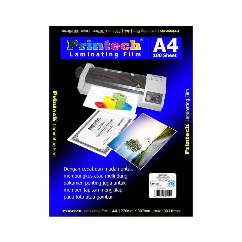 

Kirim sekarang PRINTECH Laminating Film Pouch / Plastik Laminating A4 - 06002 MN0