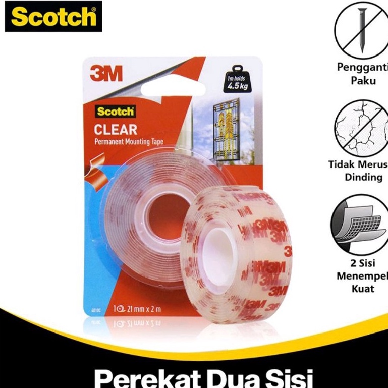 

Laris 3M Scotch Double Tape Bening VHB Mounting Transparant 4010C 21 mm x 2 m ZMB
