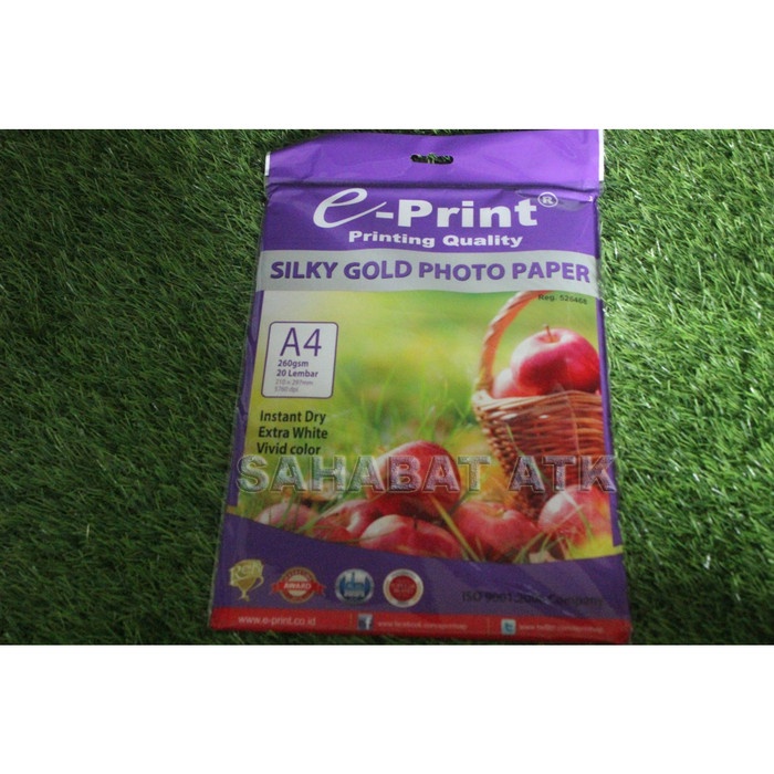 

Terlaris Eprint Silky Gold Photo Paper / Kertas Foto Silky 260