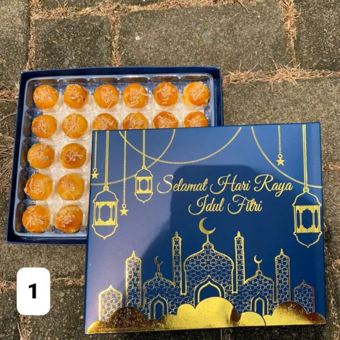 box lebaran dus sekat 30 kotak packaging nastar kardus kue ramadhan new