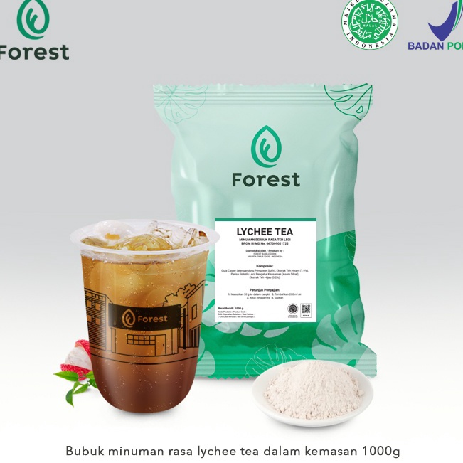 

Bubuk Minuman LYCHEE TEA Powder 1000g - FOREST Bubble Drink