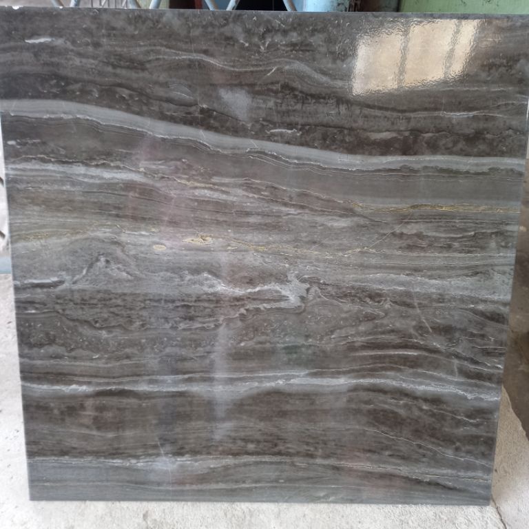 Terkini KERAMIK LANTAI 50X50 GLOSSY MARMER HITAM MOTIF 9FH