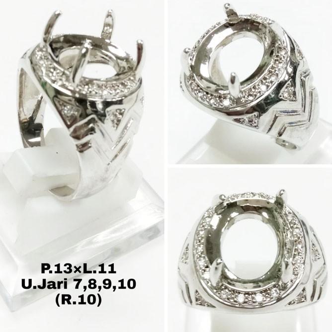 Termurah Cincin Batu Akik Cangkang Batu Cincin Perak 925 Emban Sterling Silver925 Ring Pria Z23Q