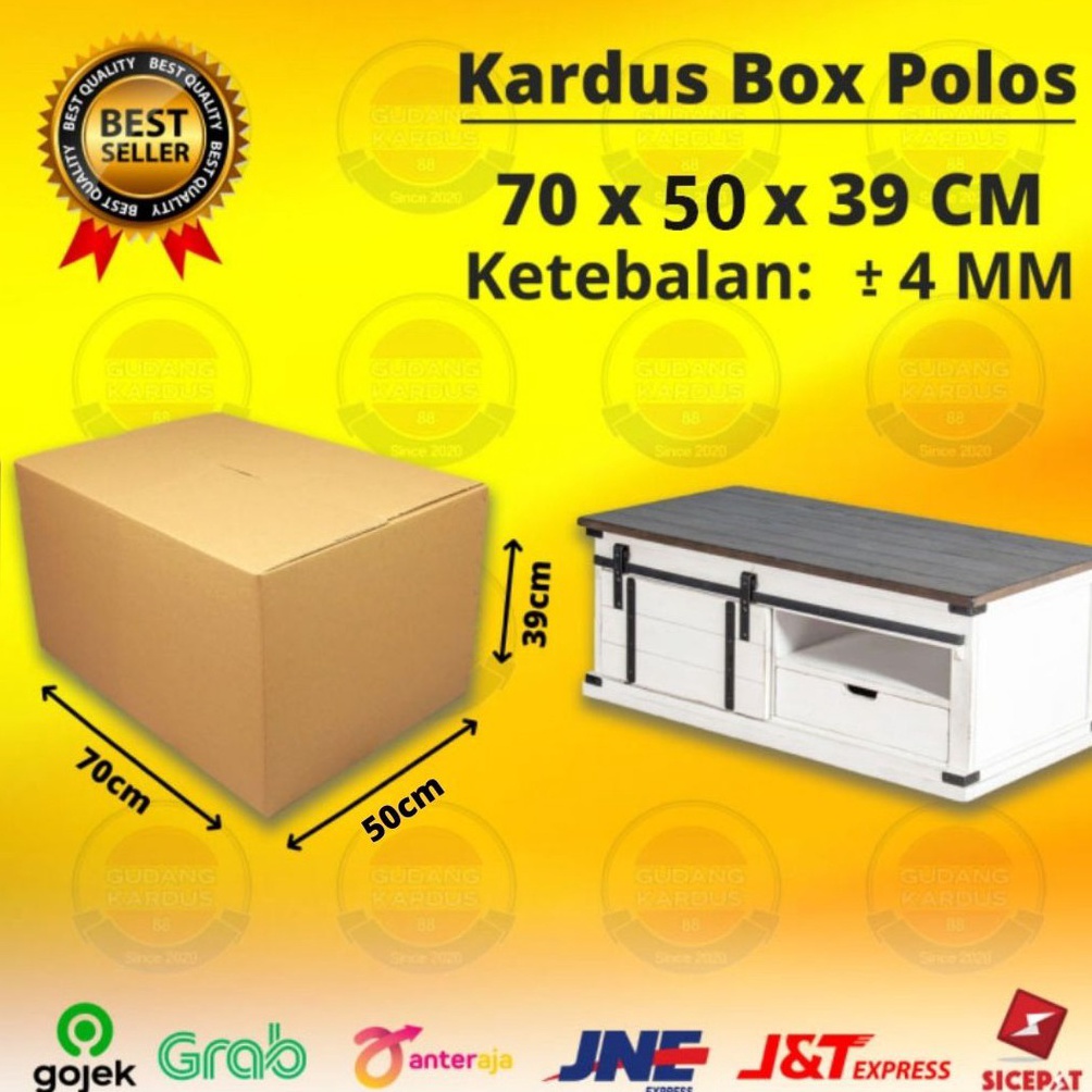 

9.9 FLASH SALE Kardus Karton Box Besar 70x50x39 CM Dus Packing Pindahan Tebal Kokoh Jumbo Polos