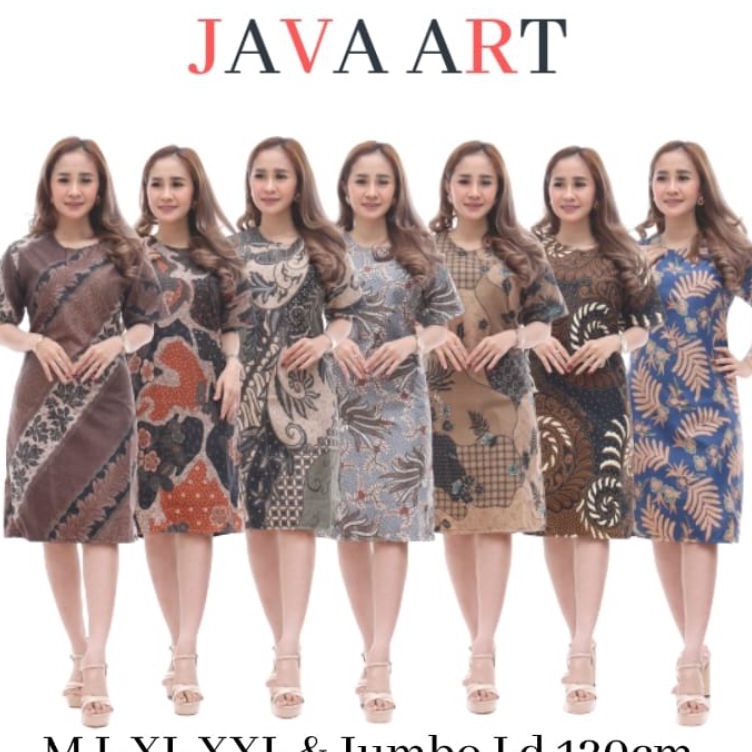 TERMURAH BAJU DRESS WANITA MODERN MODEL TERBARU MOTIF BATIK LENGAN PENDEK SELUTUT PARTY NATAL SERAGA