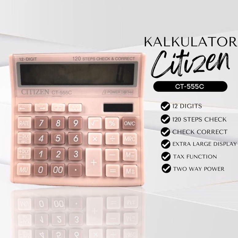 

Model Keren.. KALKULATOR FANCY WARNA WARNI CALCULATOR CITIZEN 555N 555 N 555 C 555 COLOUR SERIES 12 DIGIT CHECK ULANG CHECK CORRECT BISA HITUNG ULANG DQP