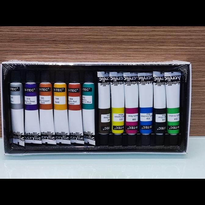 

Cat Acrylic Akrilik V-TEC METALLIC 12 Warna MA-612 6 ml