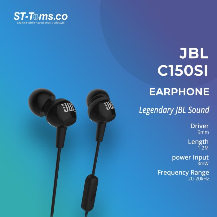 Terlaris Jbl C150Si In Ear Headphones With Mic Jbl C100Si New Model Garansi Ims
