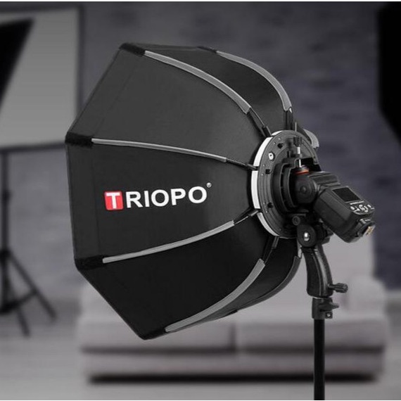 Terlaris Triopo Octagonal Para Umbrella Softbox 90Cm With Handheld Flash Triopo