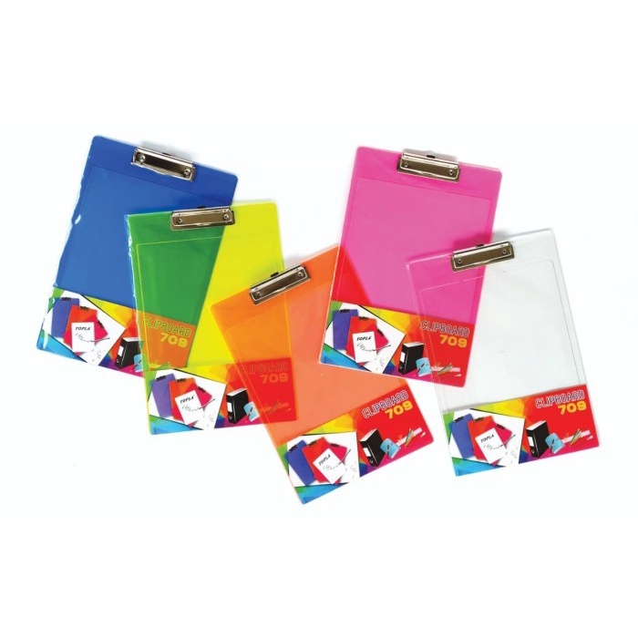 

Terlaris (12 Pcs) Topla 709 Papan Ujian Clipboard Transparant Colour F4