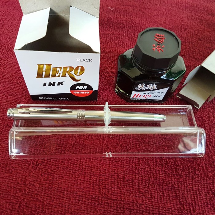 

Terlaris Paket Murah..Fountain Pen Genius Titanium Shiny Nib M- Dan Tinta Hero