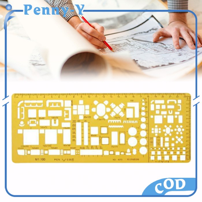 

Terlaris Penggaris Sablon Mal Mebel Furniture Jinsihou Skala 1:100 1:200