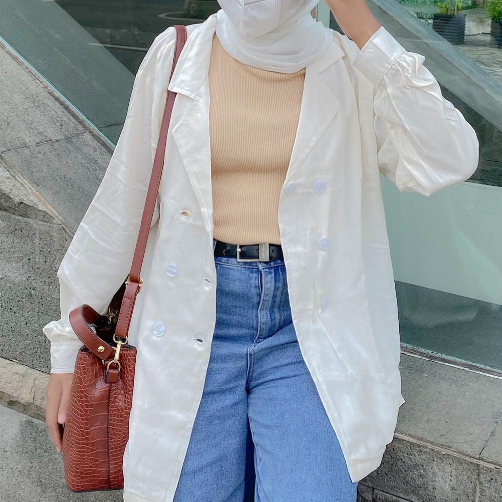 QNIS NOIN BASIC BLAZER RAYON BLAZER KOREA BLAZER KASUAL LENGAN PANJANG MODEL LONGGAR DALAMAN INNER B