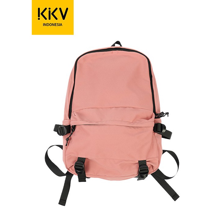❋ KKV - Backpack Ransel Canvas Tas Punggung Basic Polos Warna Solid Color Basic Backpack Canvas Bag
