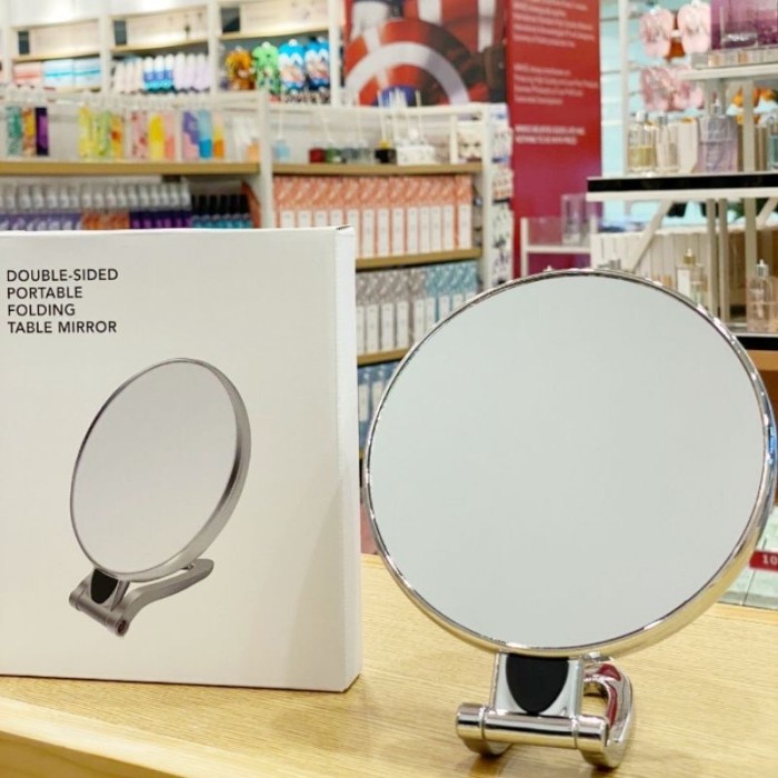 Terlaris Cermin Meja Minimalis Cermin Makeup Aesthetic 2 Sisi Miniso