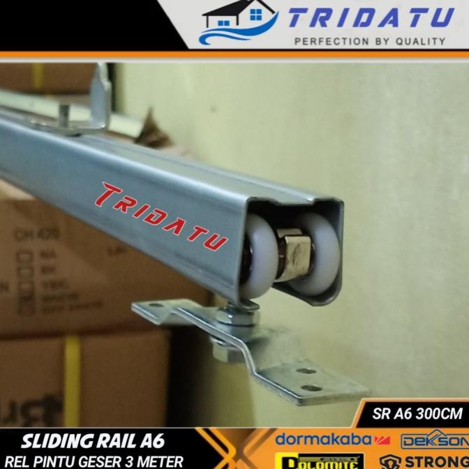 Rel Pintu Sliding 3Meter A6 Rel Pintu Geser 300Cm Full Set Roda