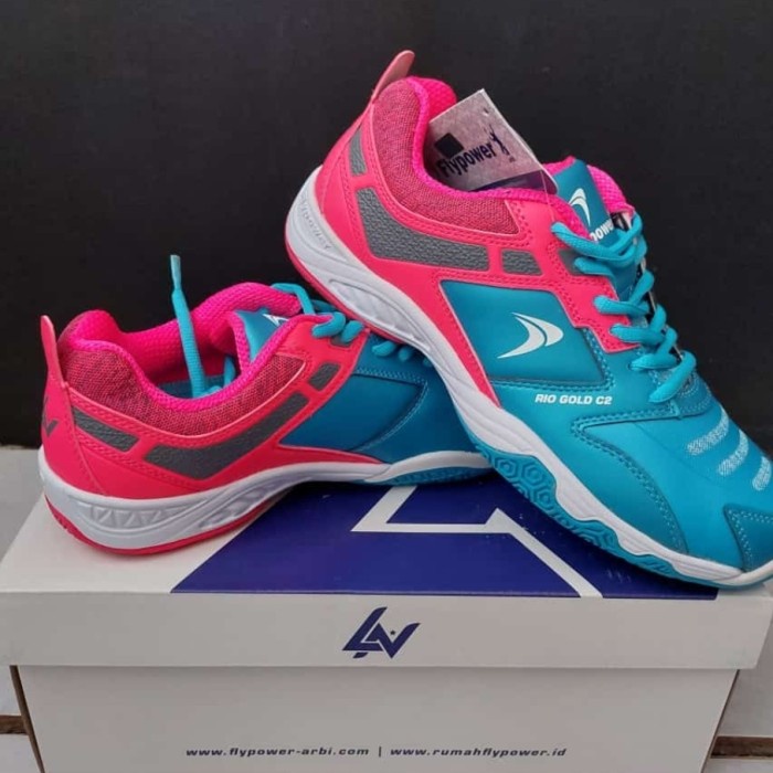 Terlaris Sepatu Flypower Rio Gold C1 Original / Fly Power Badminton C 1