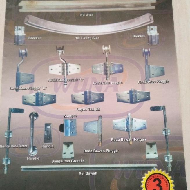Paket Komplit Rel Pintu Garasi Wuna 5 Pintu Tikung