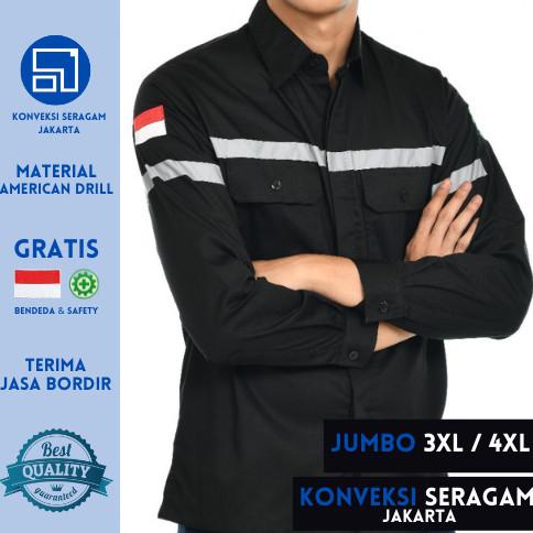JUMBO - Baju Wearpack Kemeja Safety K3 Proyek Tambang Lengan Panjang