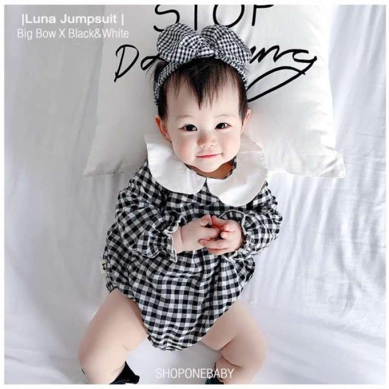 Cute Jumpsuit Kotak Pakaian Baju Rumah Bayi Baju Baby Girl Jumper LUNA