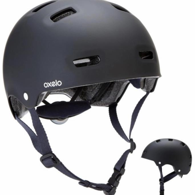 Helm Skate MF500 Hitam Biru Oxelo