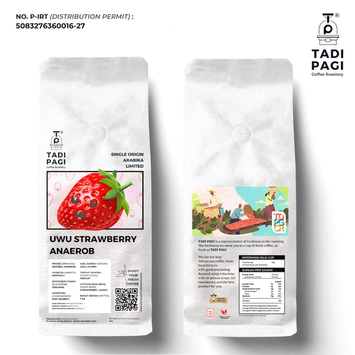 

Arabika Uwu Strawberry 200 gr Roast Bean Coffee - Kopi biji matang