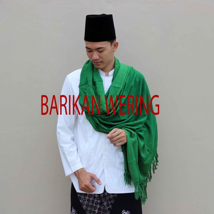 Bestseller Sorban Rida Hijau Polos Panjang Rida Solo Rayon Surban Habib Haji