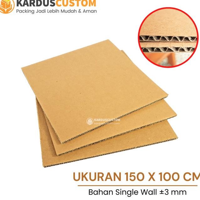 

Bestseller Kardus Lembaran 150 X 100 Cm Bahan Single Wall Custom Ukuran Karton