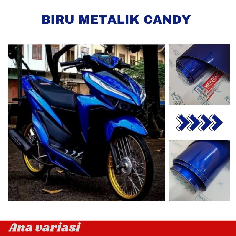 skotlet motor biru candy maxdecal skotlet motor biru metalik candy stiker biru candy skotlet mobil b