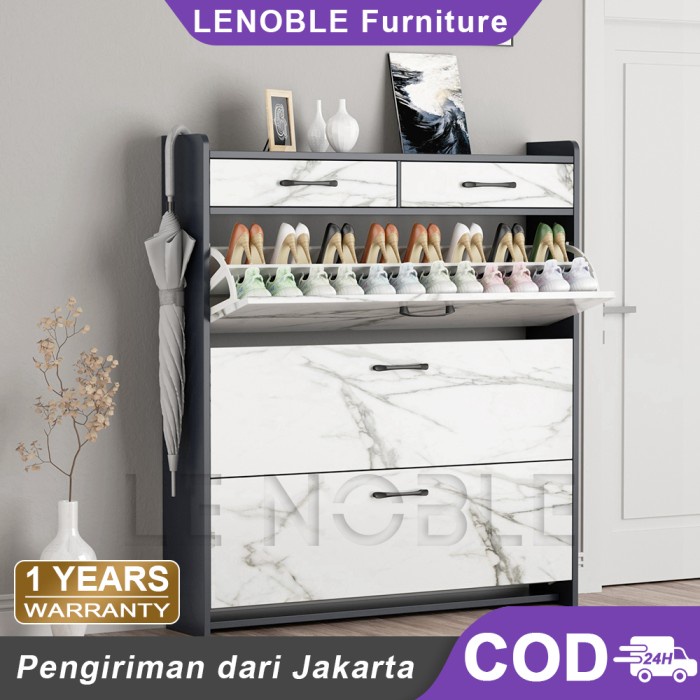 Lenoble Rack Sepatu Lemari Sepatu Rack Sepatu Kayu Modern Shoe -Sherlyashope