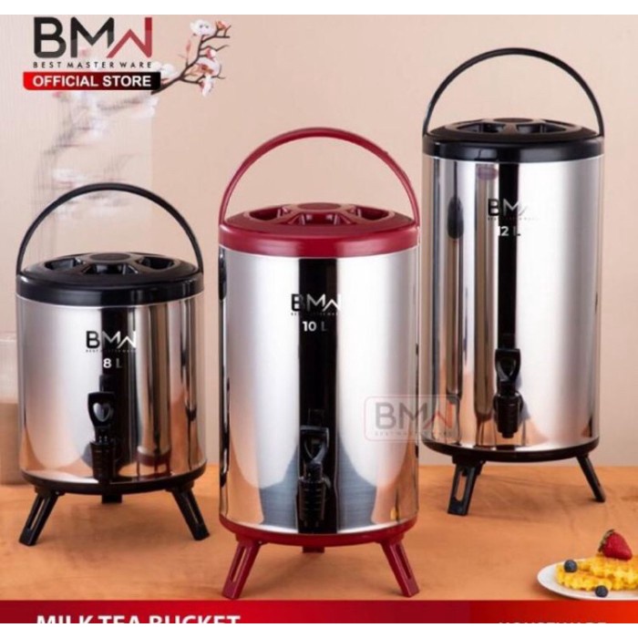 Terlaris Bmw Milk Tea Bucket Jumbo 12 Liter / Termos Teko Jug Stainless Steel