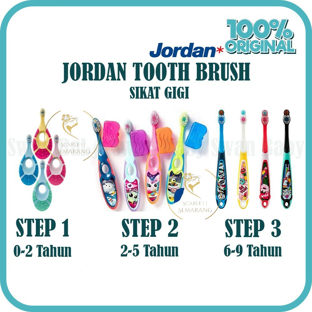 Jordan Toothbrush Sikat Gigi Jordan Anak Semua Varian Step 1 | Step 2 | Step 3