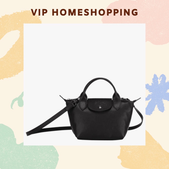 Tas Wanita Longchamp Le Pliage Cuir Mini Top Handle Bag Original