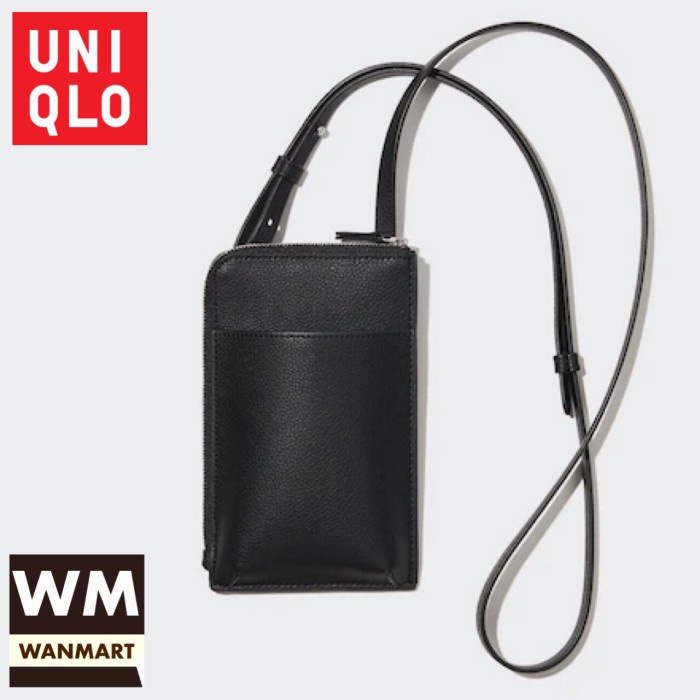 PROMO UNIQLO FAUX LEATHER WALLET MINI BAG TAS BAHU DOMPET WANITA BLACK TERBARU
