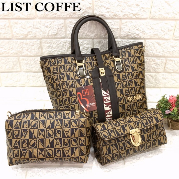 FLASH SALE TAS BONIA ARTIKA SET 3IN1 TAS BATAM WANITA FASHION BESAR KERJA OFFICE TERLARIS