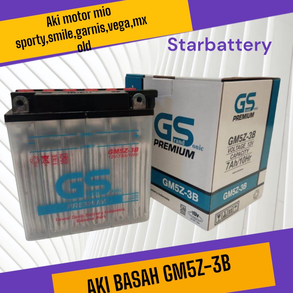 Dapatkan Promo♛ Aki Motor Mio Sporty +Mio Smile GM5Z-3B Aki Basah Mio Sporty Mio Smile 354<