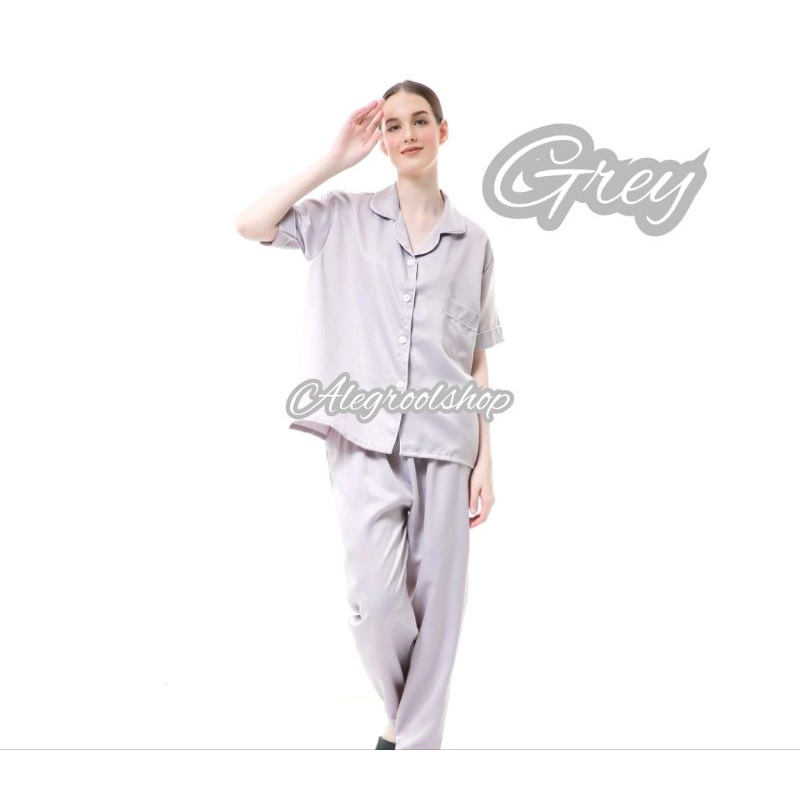 (S-3XL)Piyama Wanita Premium Silk Pijama Wanita Dewasa Baju Tidur Wanita