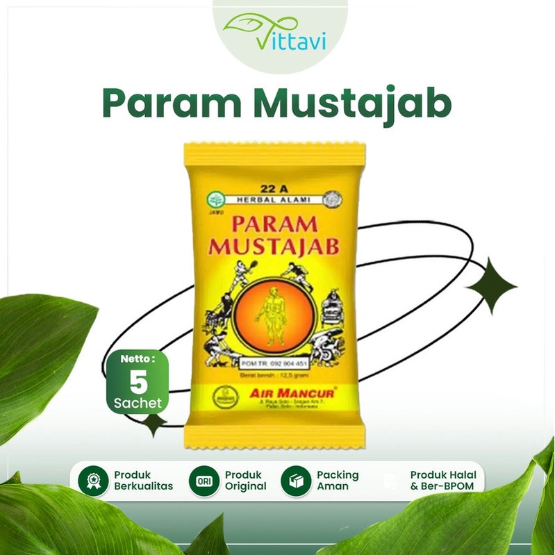 Jamu Air Mancur Parem Beras Kencur / Param Mustajab Balur isi 5 bungkus