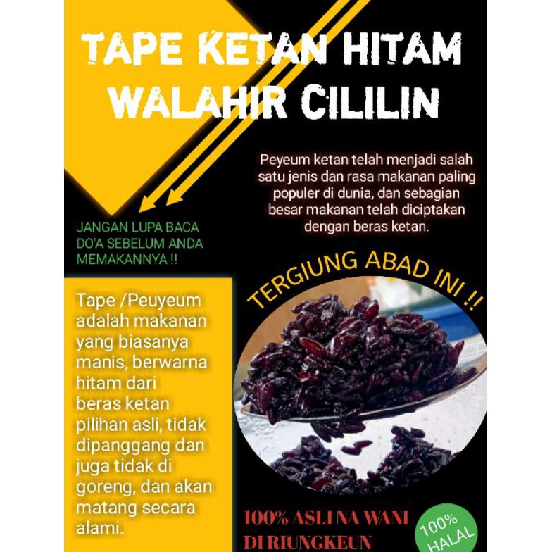 

Produk Terkini.. tape ketan hitam 1000 gram khas cililin/walahir tape manis / tape murah 100% asli produk buatan rumah 0G7