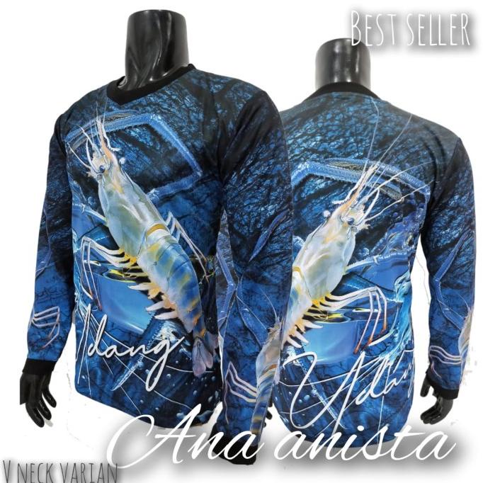 KAOS JERSEY JUMPER MANCING UDANG GALAH CAPIT BIRU