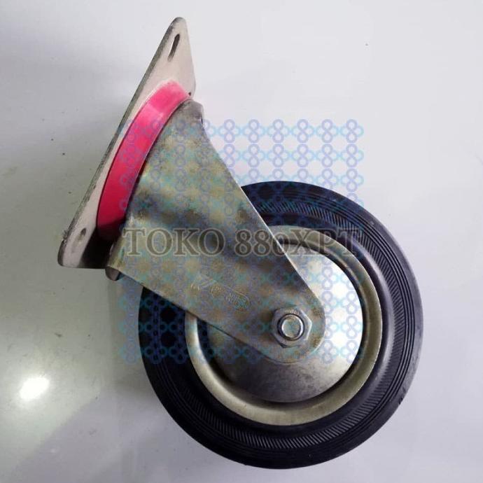 {{{{}}] Roda Karet 6" 150 mm ProWheel Rubber Caster Wheel Mati Hidup Swivel R