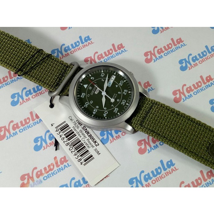 FLASH SALE SEIKO 5 AUTOMATIC SNK805K2 GREEN DIAL & NYLON STRAP JAM PRIA SNK805 TERLARIS