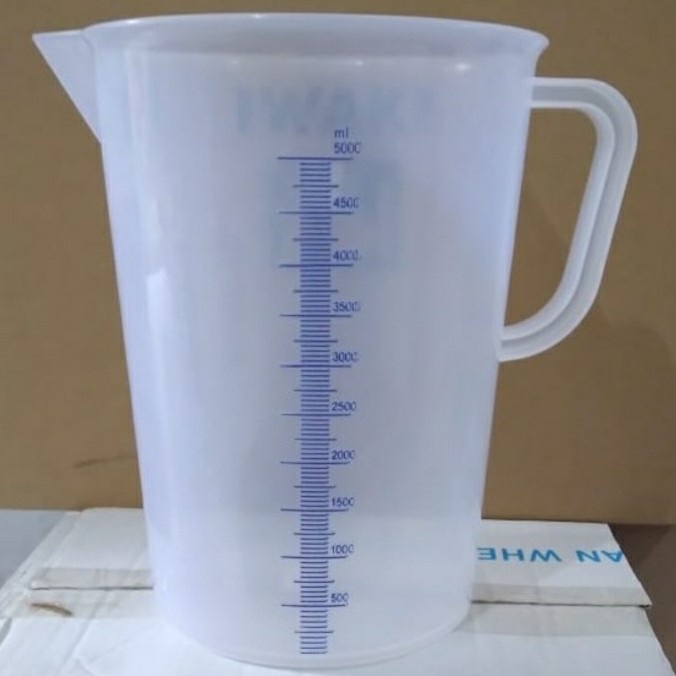 Terlaris Beaker Plastik With Handle 5 L. Labu Takar 5000Ml. Gelas Ukur 5L Pla