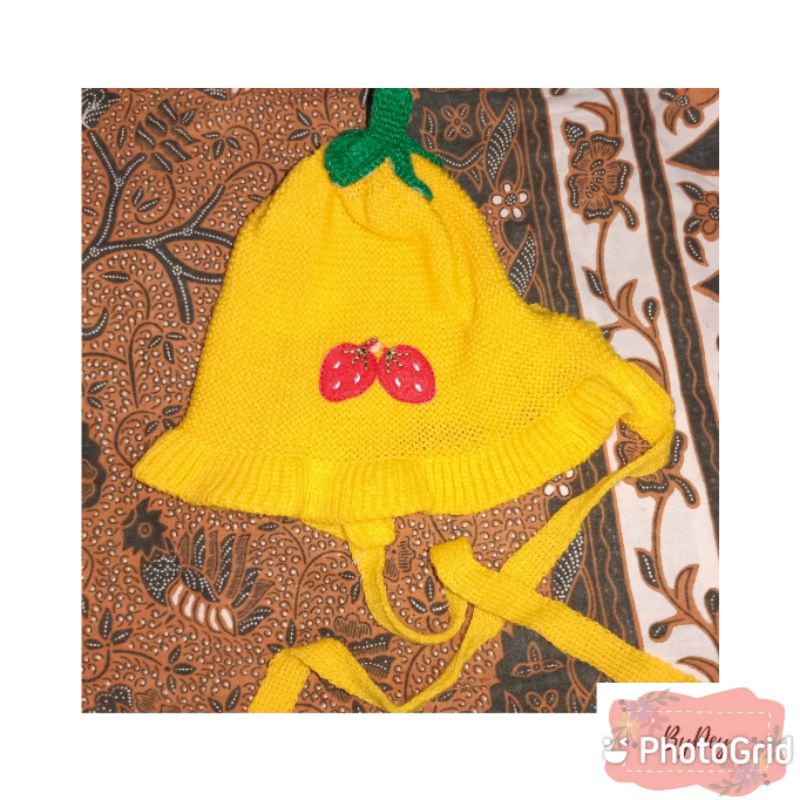 topi anak rajut kuning prelove