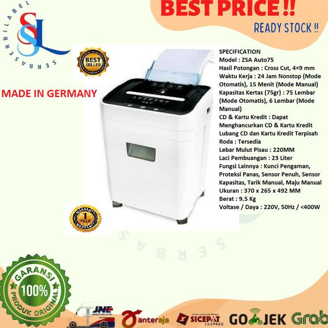 ZSA Auto75 Mesin Penghancur Kertas Auto-75 Paper Shredder Document