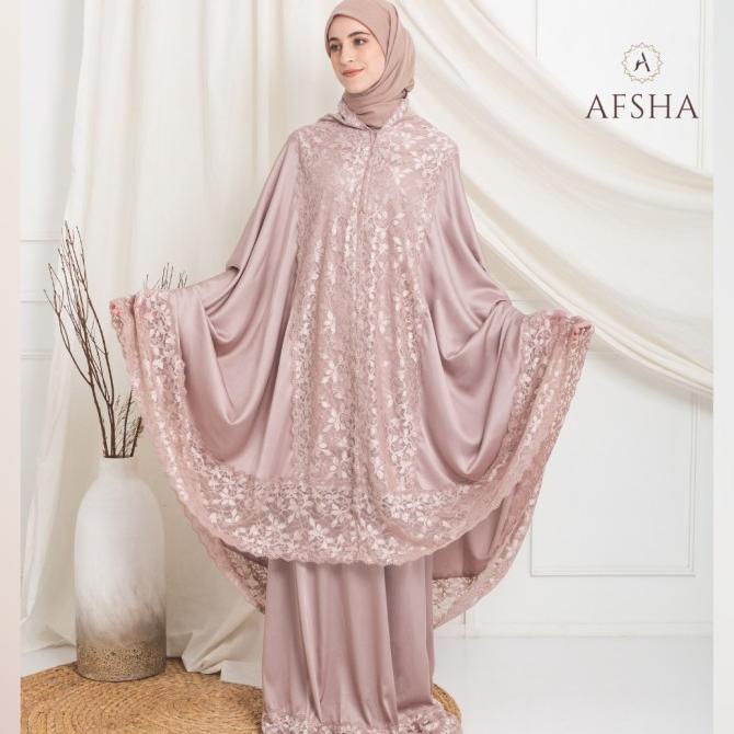 Mukena 2in1 Dewasa Premium AFSHA Silk Hampers With Box