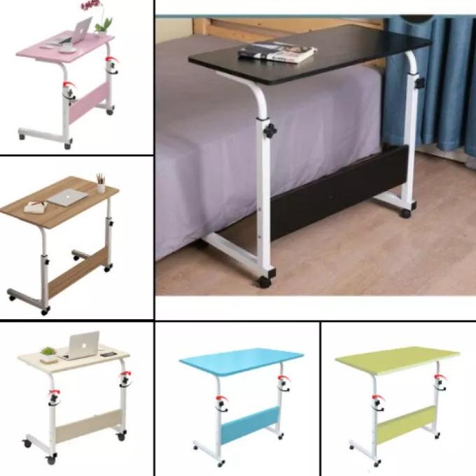 Meja Roda Lipat Portable Adjustable Meja Laptop Roda Tempat Tidur