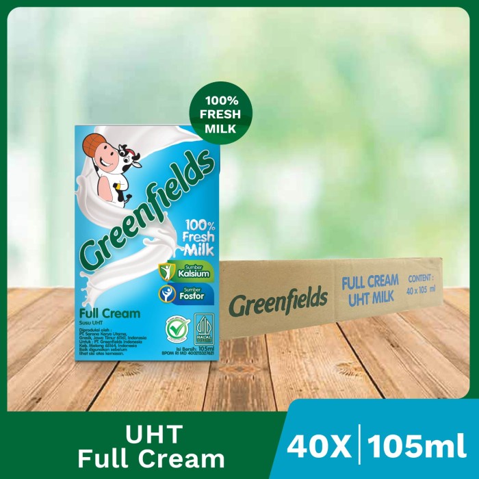 

[LEBIH HEMAT] Susu Greenfields UHT Full Cream 105 mL x 1 Karton