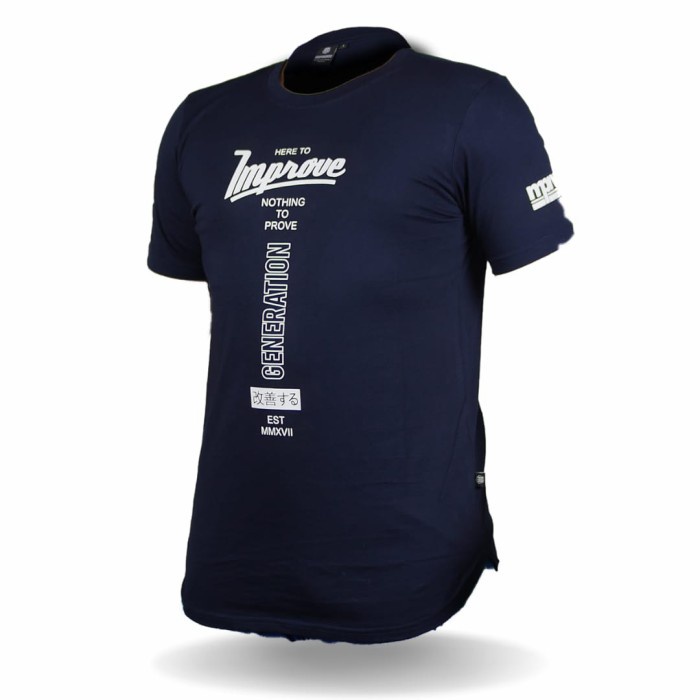 kaos pria lengan pendek longline distro premium improve original