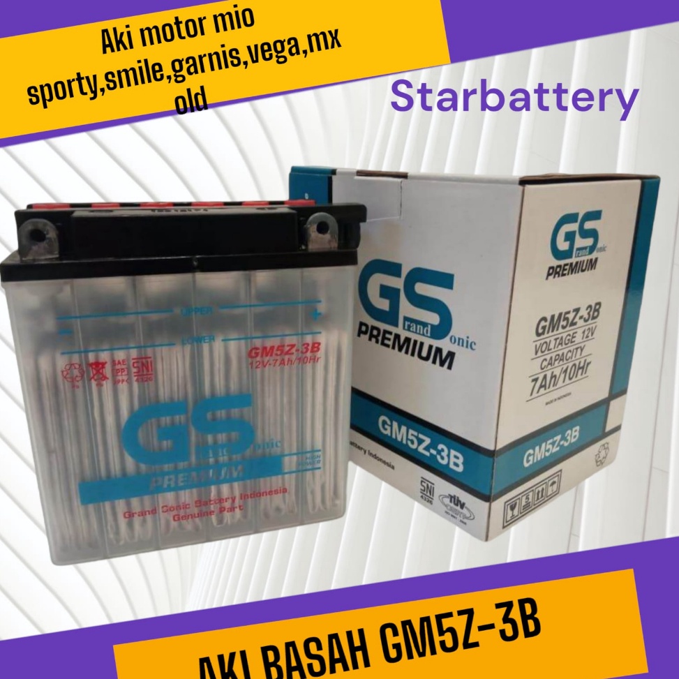 HARGA BERSAHABAT. Aki Motor Mio Sporty +Mio Smile GM5Z-3B Aki Basah Mio Sporty Mio Smile